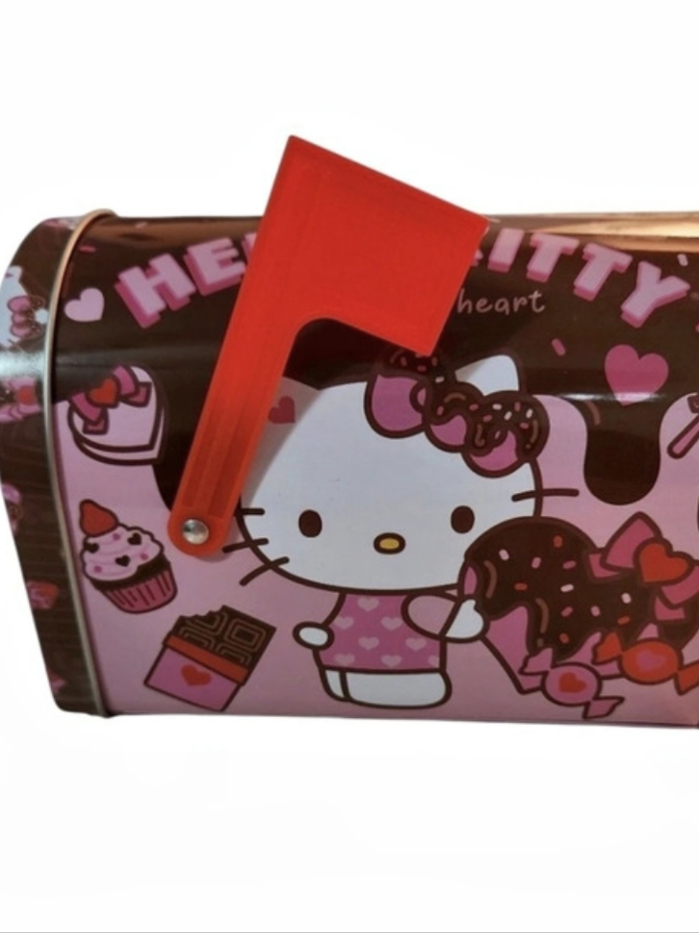 Hello Kitty Metal Container in Pink & Brown NWT
